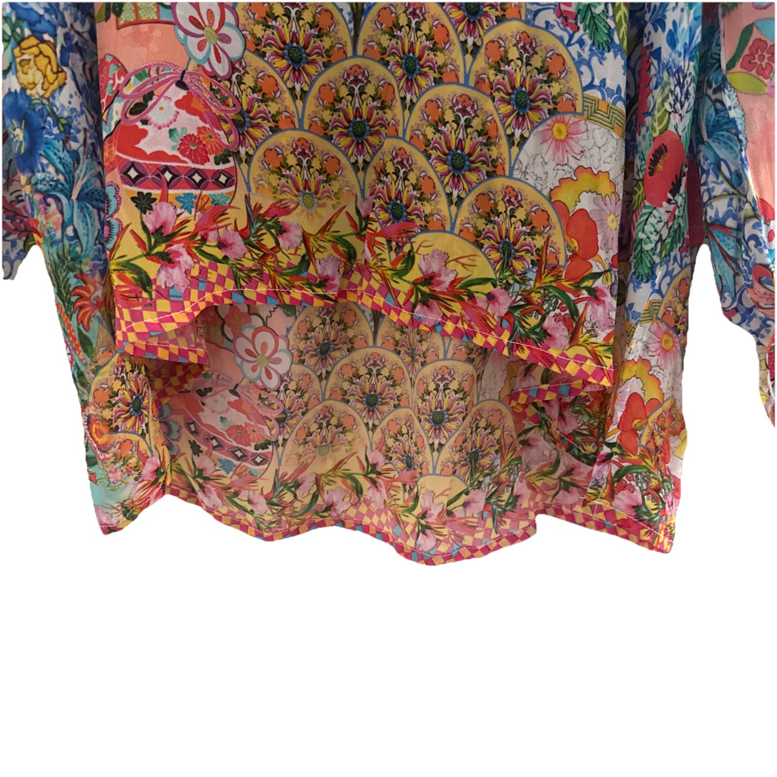 Shana 100%Silk Viscose Tunic Size XL. Floral Art . Shana Summer Sale $25