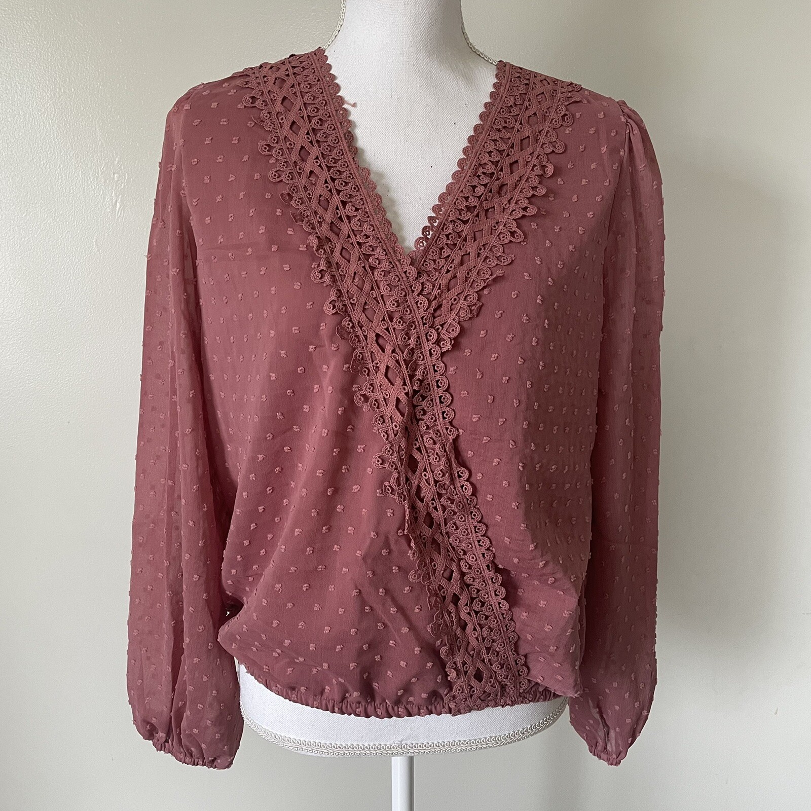 Miss Sparkling Pink Swiss Dot Ruffle Sheer Size Small Mindy Maes Market NEW