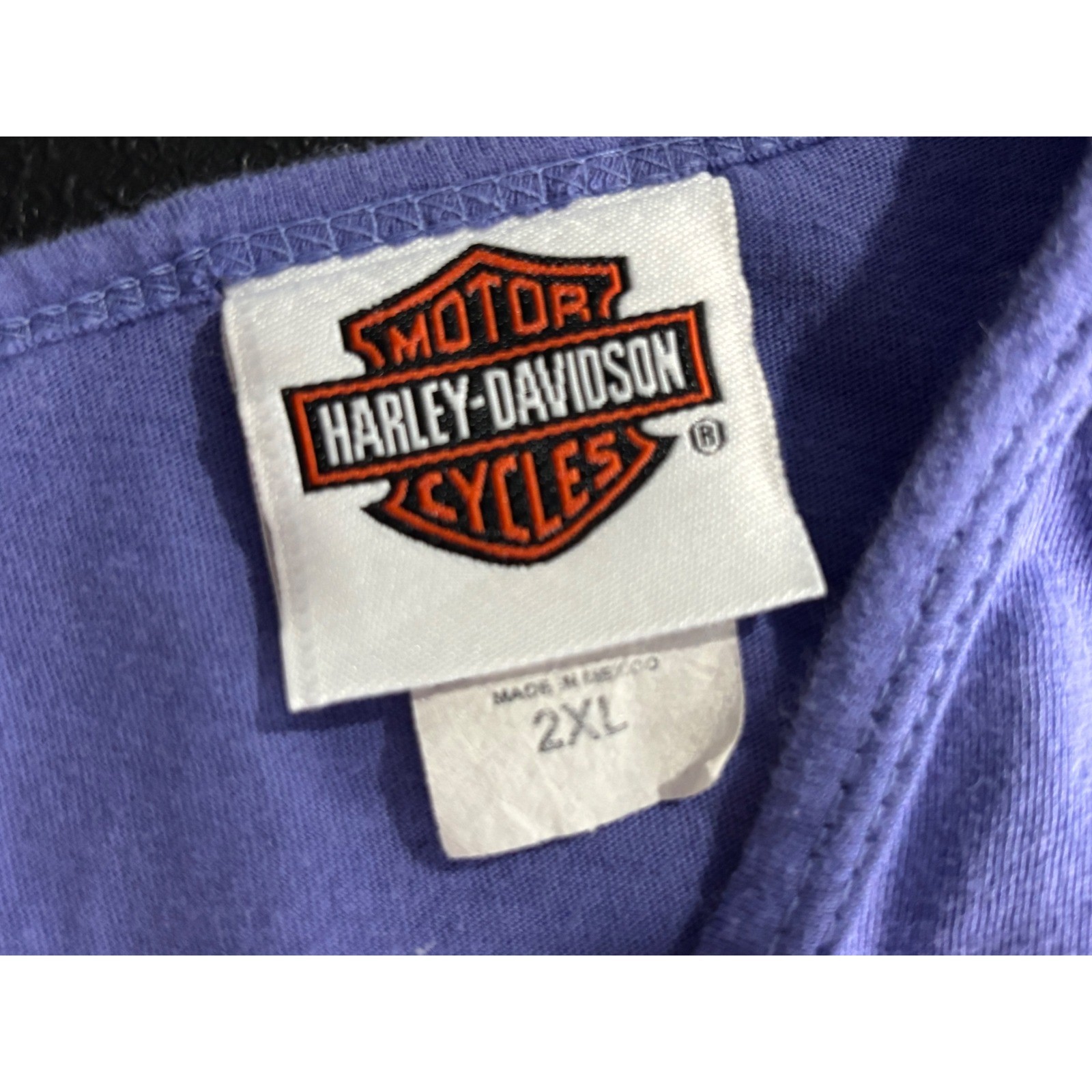 Harley-Davidson Cancun Mexico Purple Keyhole Back Graphic T-Shirt Womens 2XL