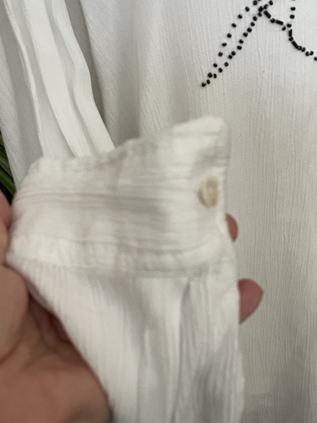M&S Oversized Shirt Size 16 – 18 White Beaded Beach Holiday Inspo Loose Light