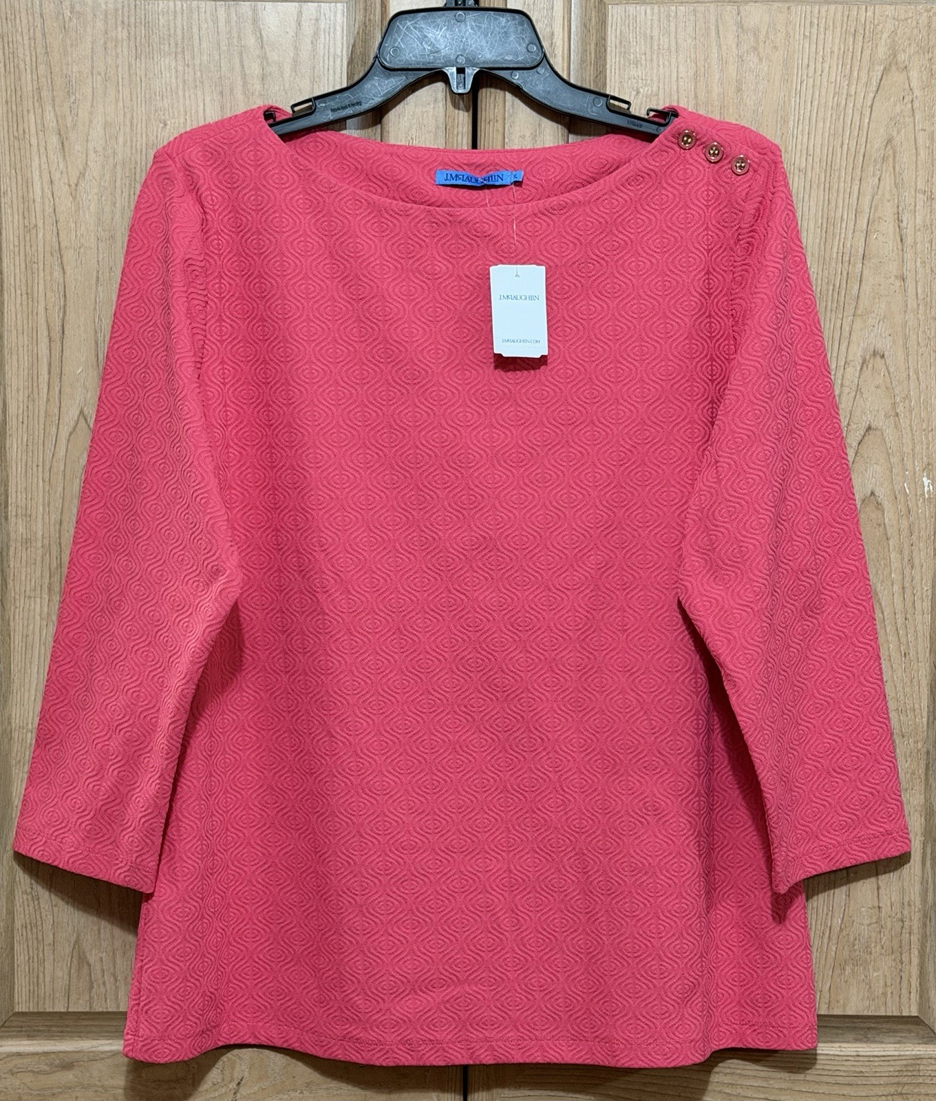 NWT J.McLaughlin Women’s Sz S Garden Pink Wavesong Textured Knit Top Basic $178