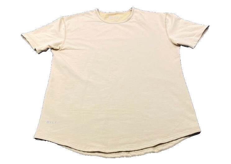 BYLT Basics Shirt Women Medium Brown Drop Cut S/S LUX Tee T-Shirt Athleisure