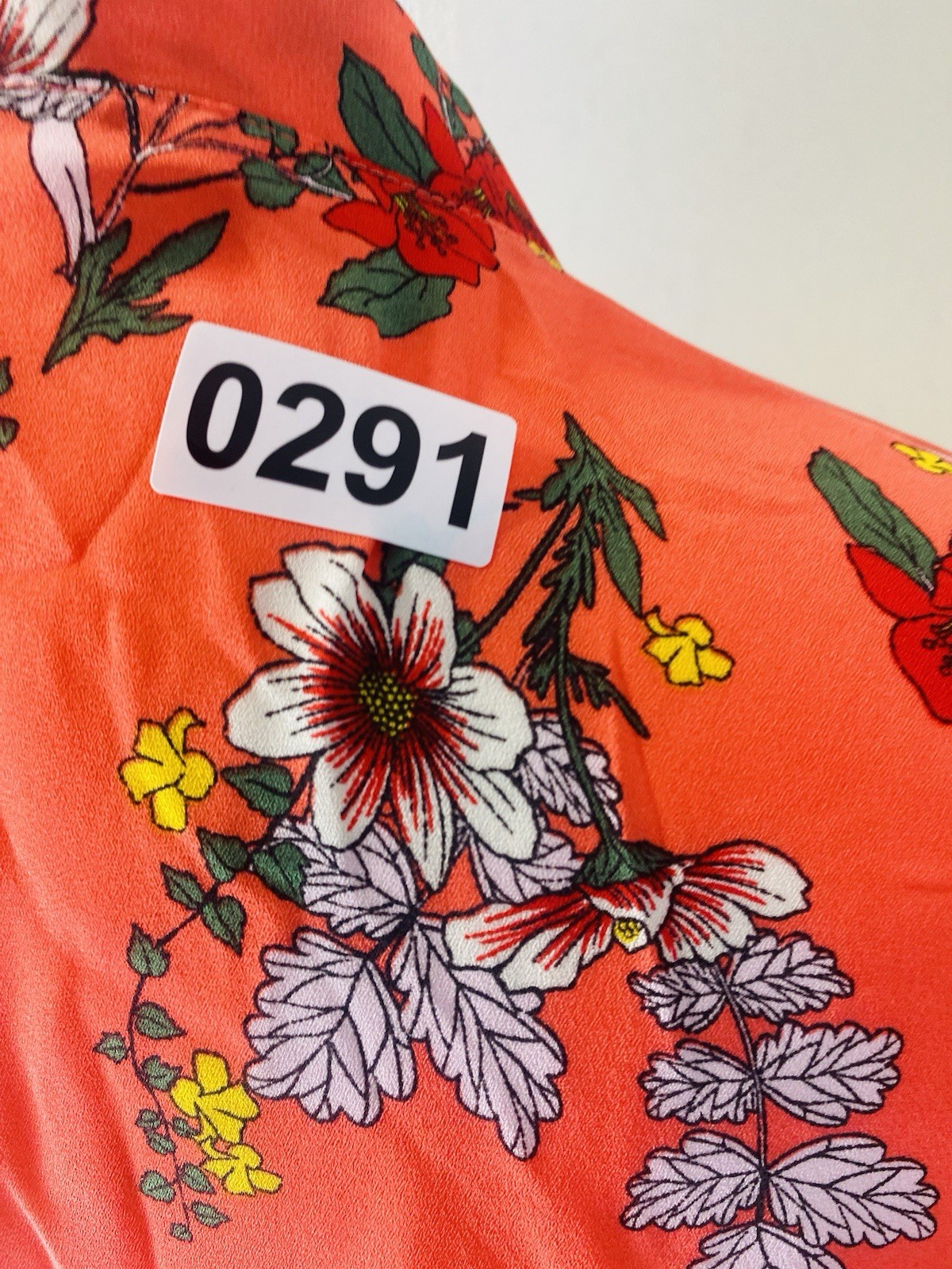 Time and Tru Women’s Orange Multicolor Floral V-Neck Open Kimono Lace Sleeves