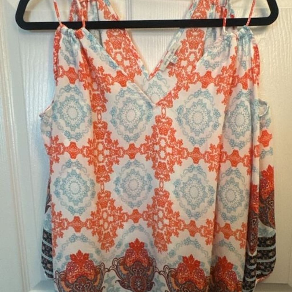 Skies Are Blue Women’s Boho Print V-Neck Blouse