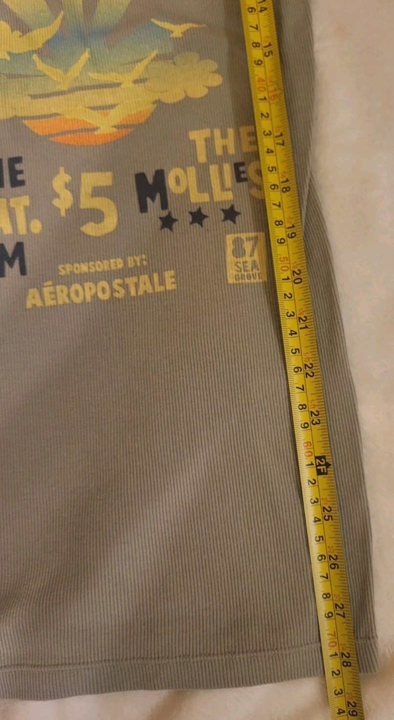 Vintage AERO Long And Lean Extra Long 28″ Slim Fit Festival Beach Graphics Tank