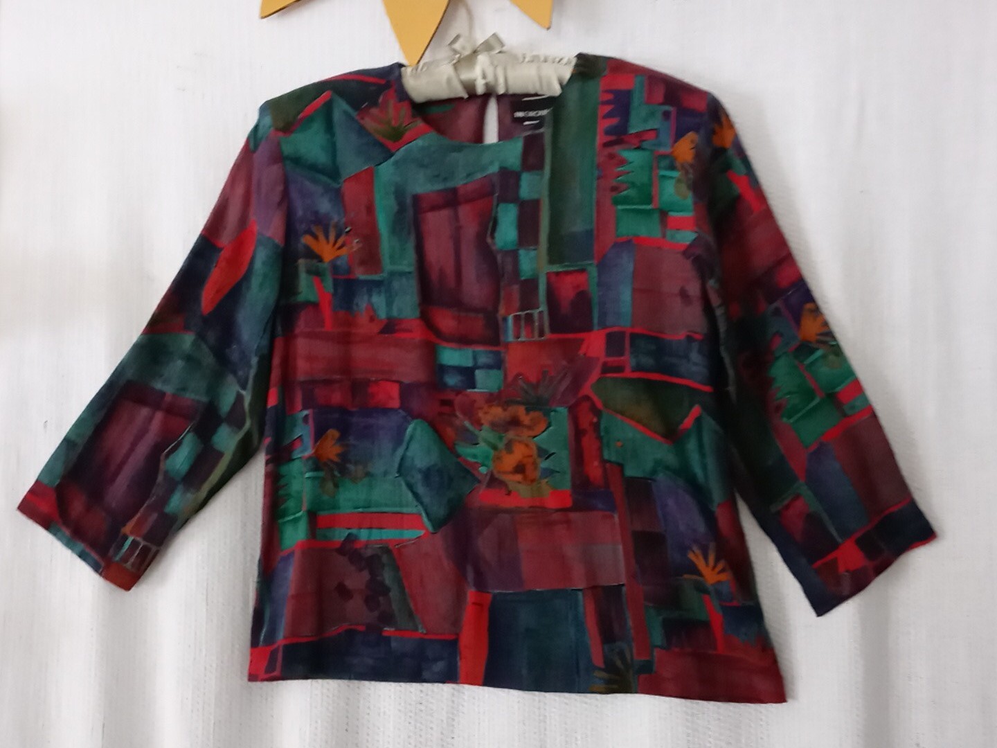 IN Group LTD Shirt 10 Vintage 80s 90s Wearable Art Abstract Y2K Shirt Blouse M