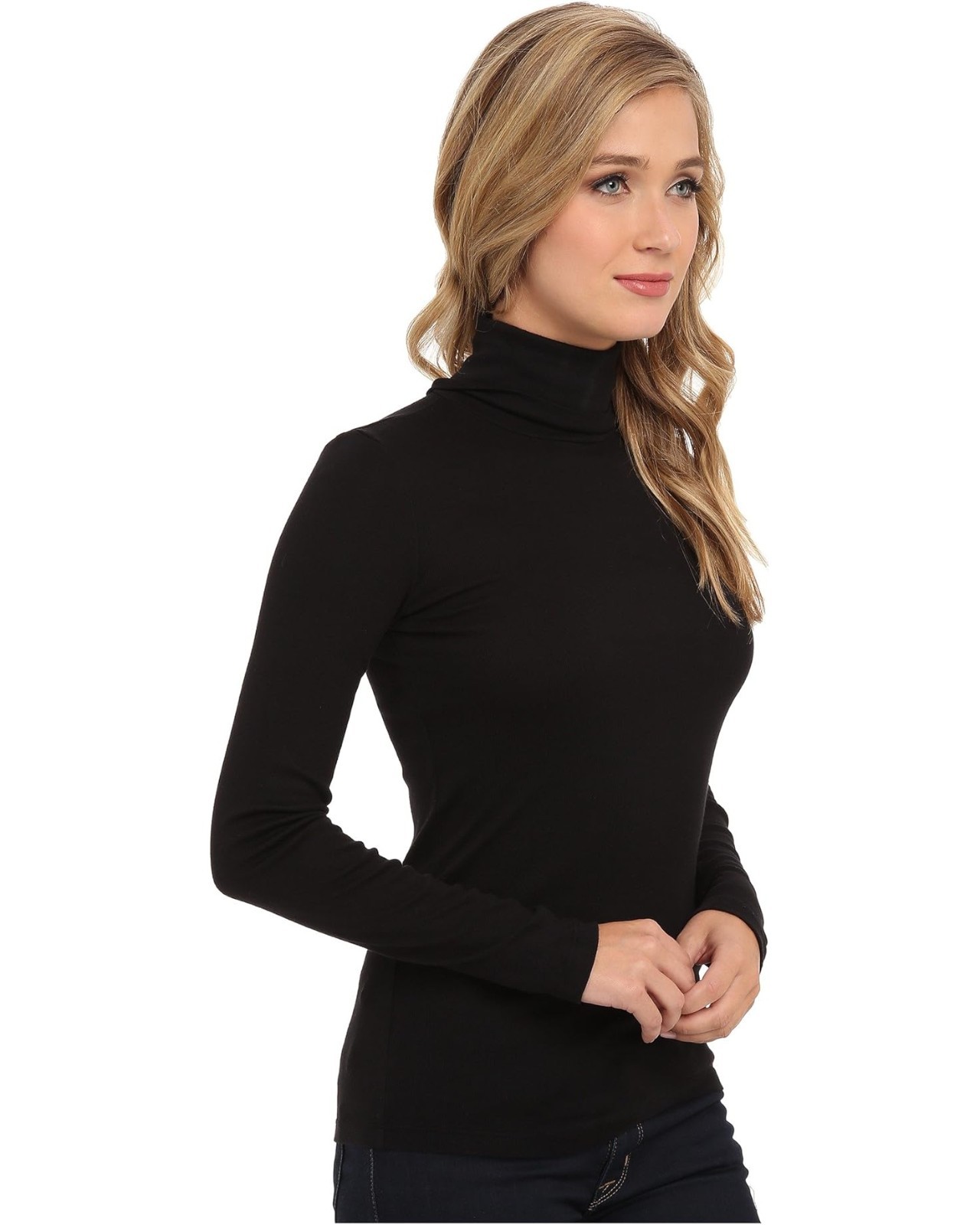 Splendid L72734 Black 1×1 Classic Long Sleeve Turtleneck Pullover Size XL