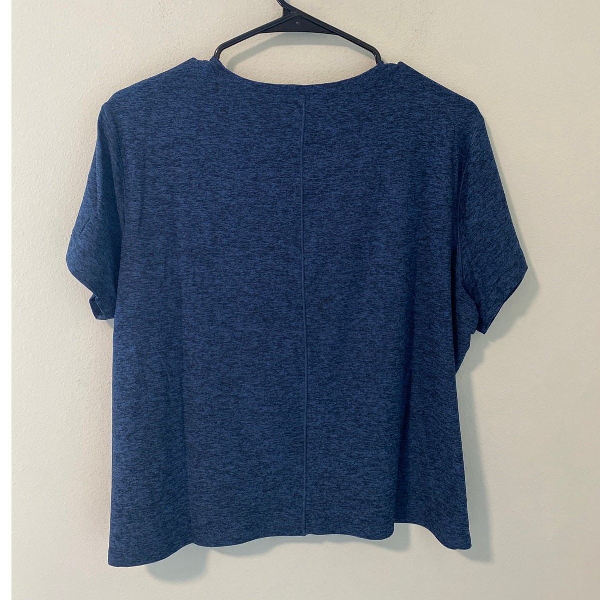 New SPANX Crewneck T-Shirt, Heathered Navy Size Large