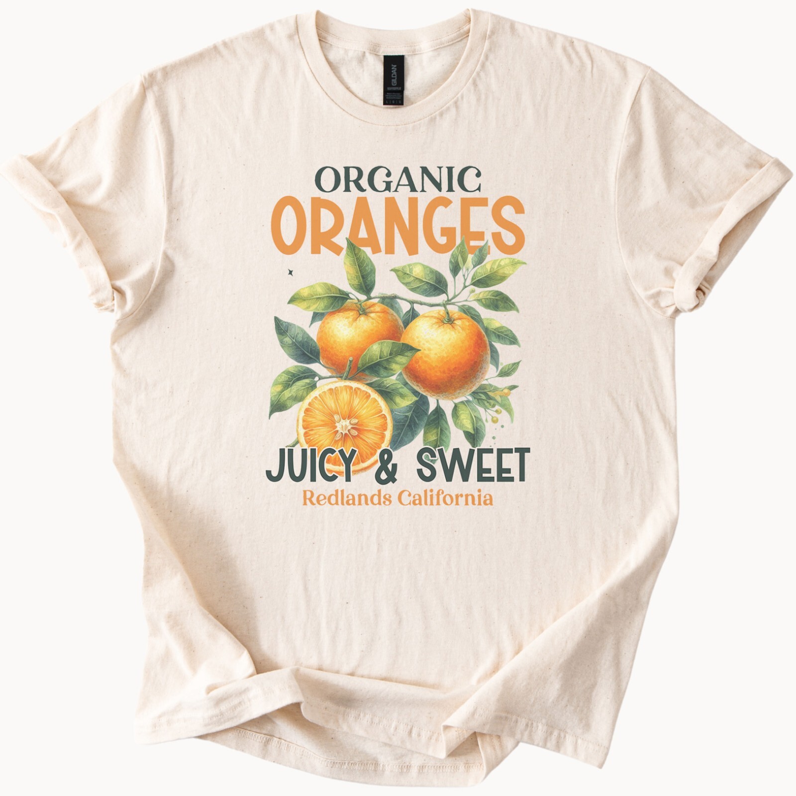 Organic Oranges Tee Juicy Sweet Fruit Graphic T Shirt