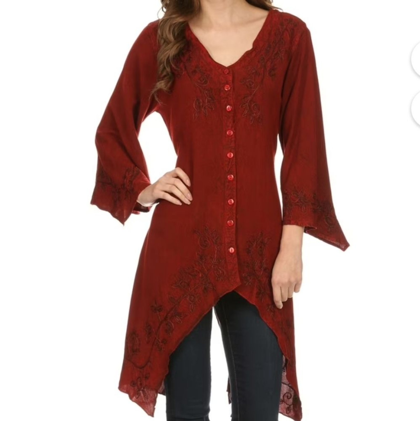 NWT Sakkas Gella Button Down Blouse Top Size 1X/2X