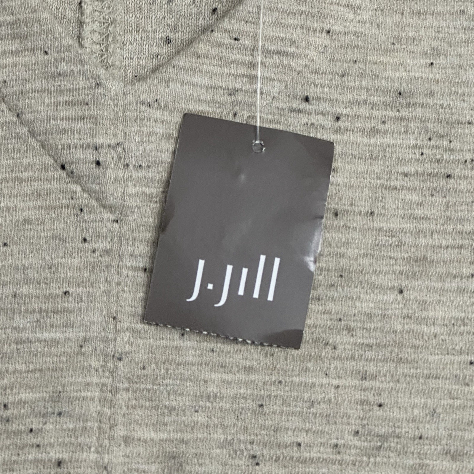J Jill Top Womens XS Beige Speckled VNeck Pullover Poly Cotton Knit Sweater Tan