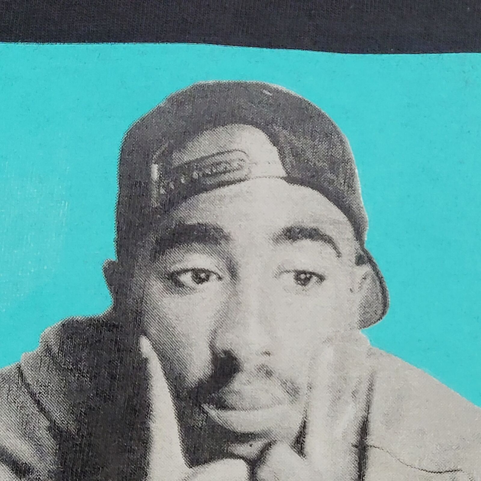 2PAC Shakur Cropped Shirt Womens XL 23×18 Black