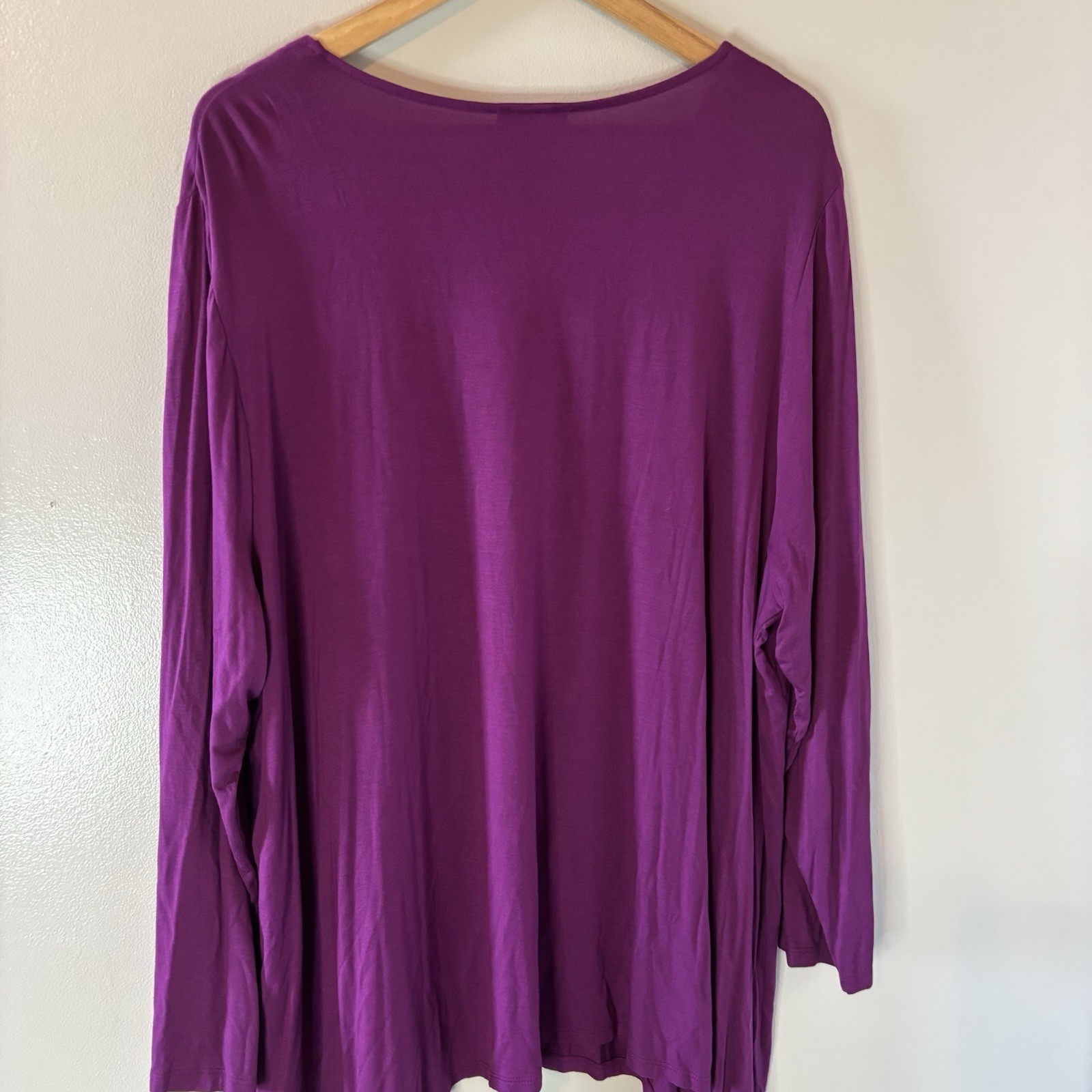 Any Wear By Catherines Tunic Top Purple Asymmetrical Blouse Sequins Sz 2X