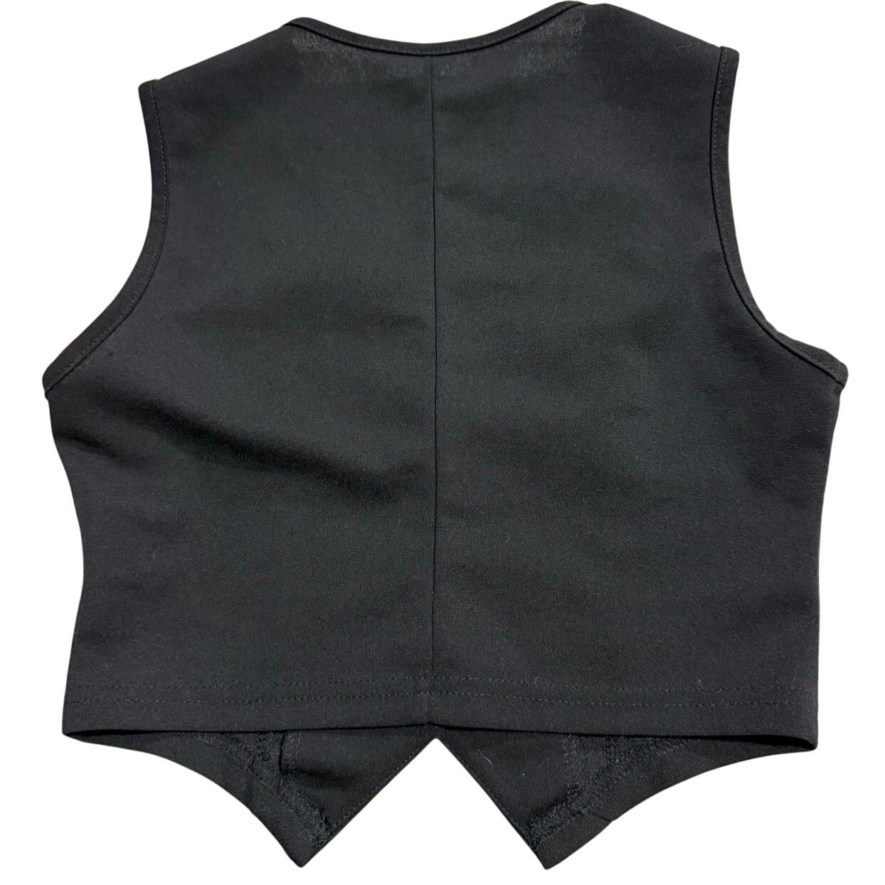 Shein Vest Crop Retro Academia Minimalist 3 Button Womens XS US 2 Black Stretch