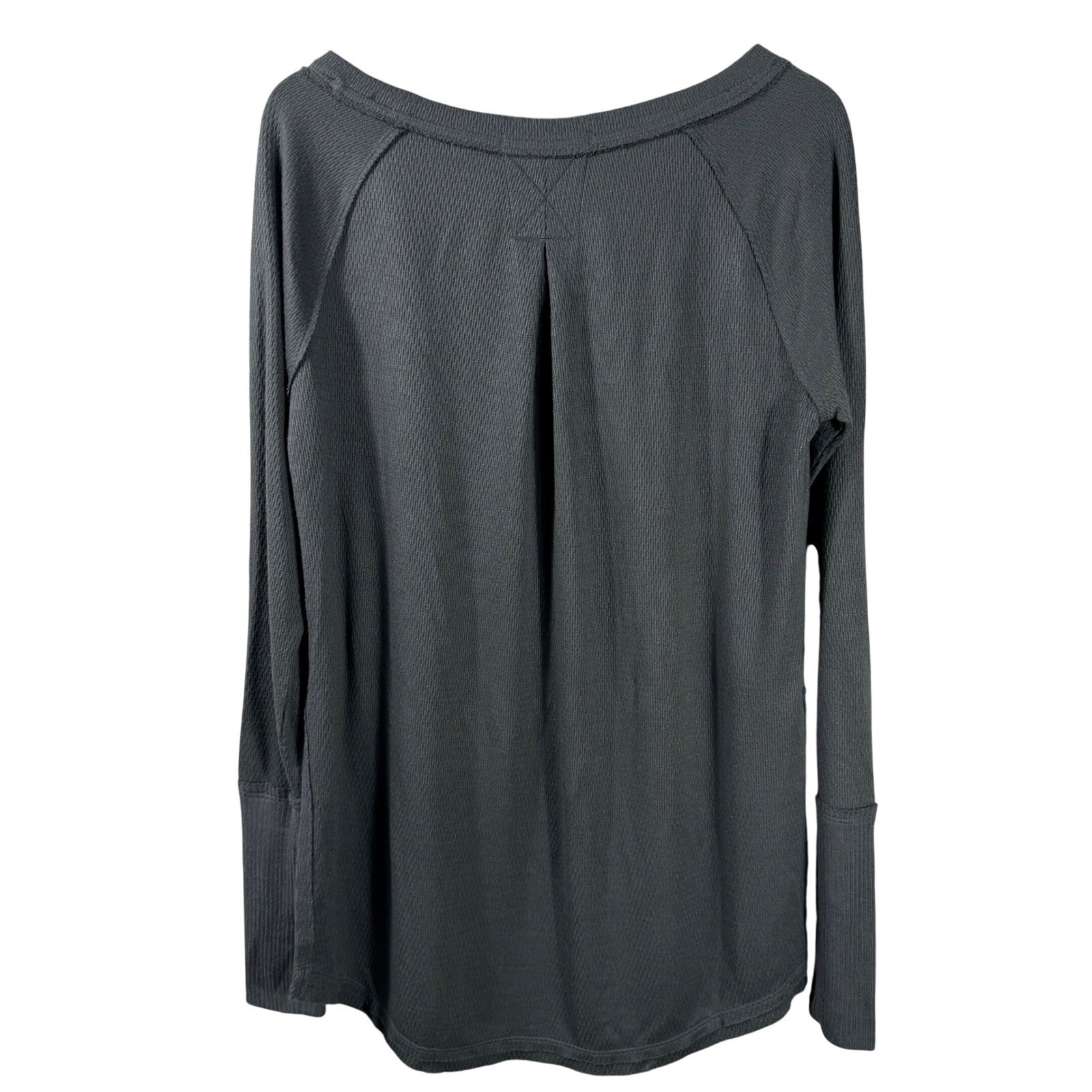 We The Free Waffle Knit Long Sleeve Top Women’s M Gray Slit Sides Thump holes