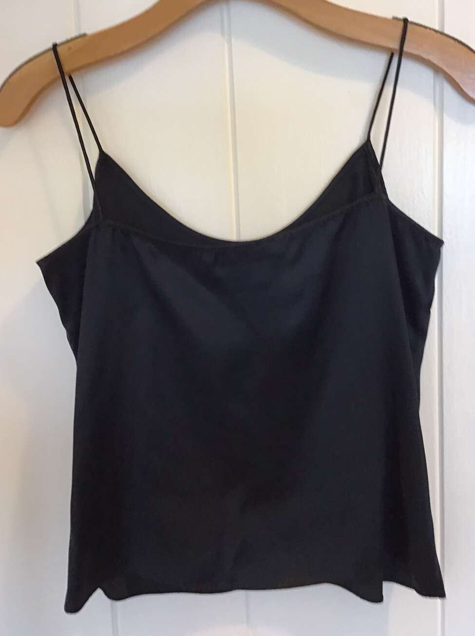 Flores & Flores Women’s Silk Top Size 4 Black Spaghetti Straps Blouse