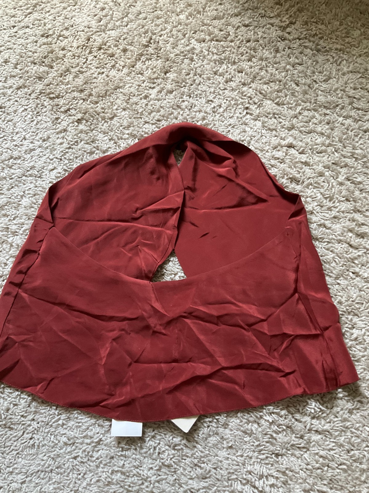 JOHANNA ORTIZ IN A MIST SILK CROP TOP SIZE 6 RUST