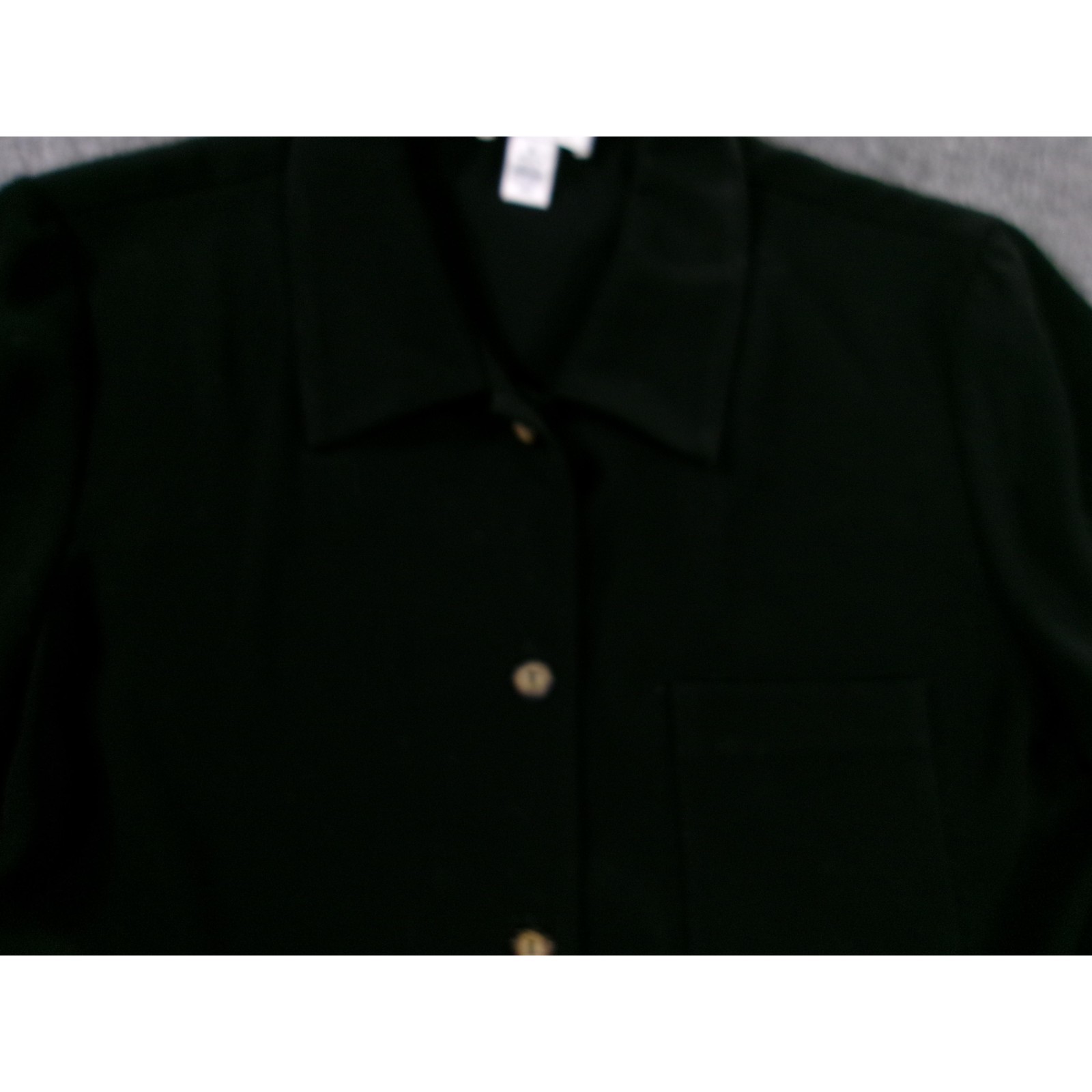 Vintage Talbots Top Women 8 Black Button Up Capsule Base Layer Minimalist USA