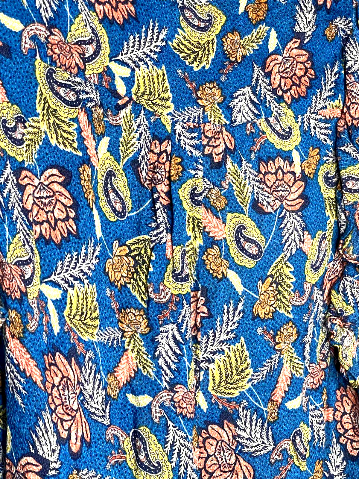 Knox Rose Size Small Blue Semi-Sheer Sleeveless Blouse Bohemian flowy colorful