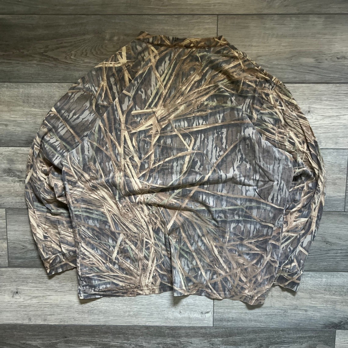 Vintage Jerzees Outdoors Long Sleeve Marsh Camo Hunting Shirt Cotton Men’s 2XL