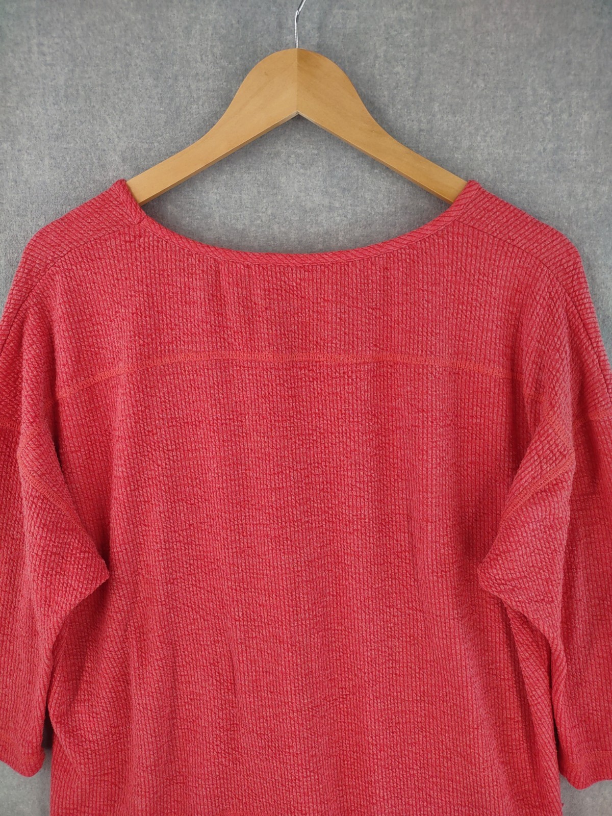 SnoSkins Top Medium Coral Red Thermal Dolman Pullover Cozy Outdoor Cabin Chic US
