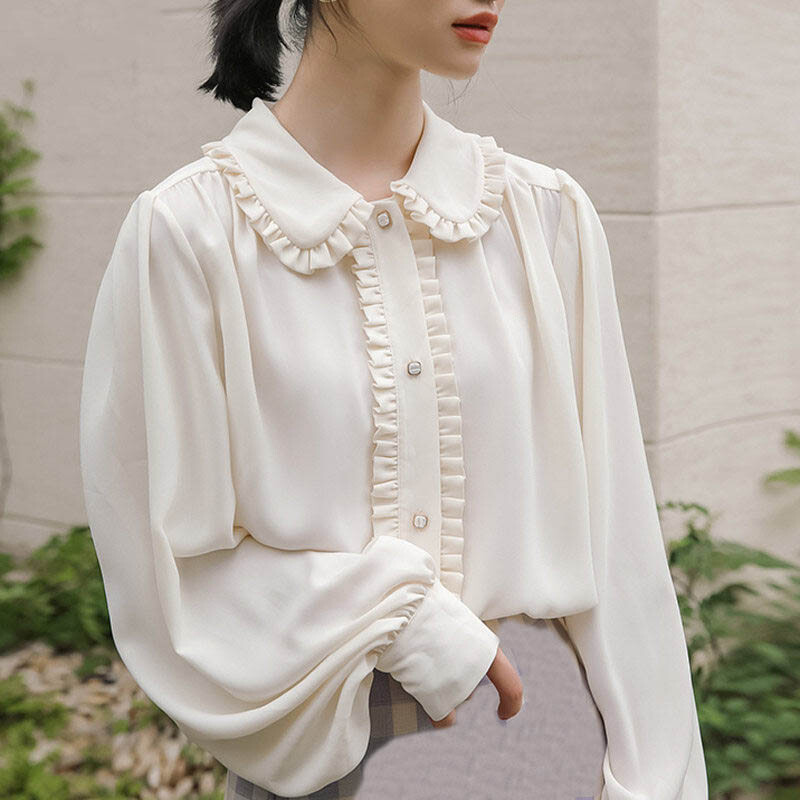 Lolita Mori Girls Doll Collar Tops Blouses Sweet Japanese Students Casual Shirts