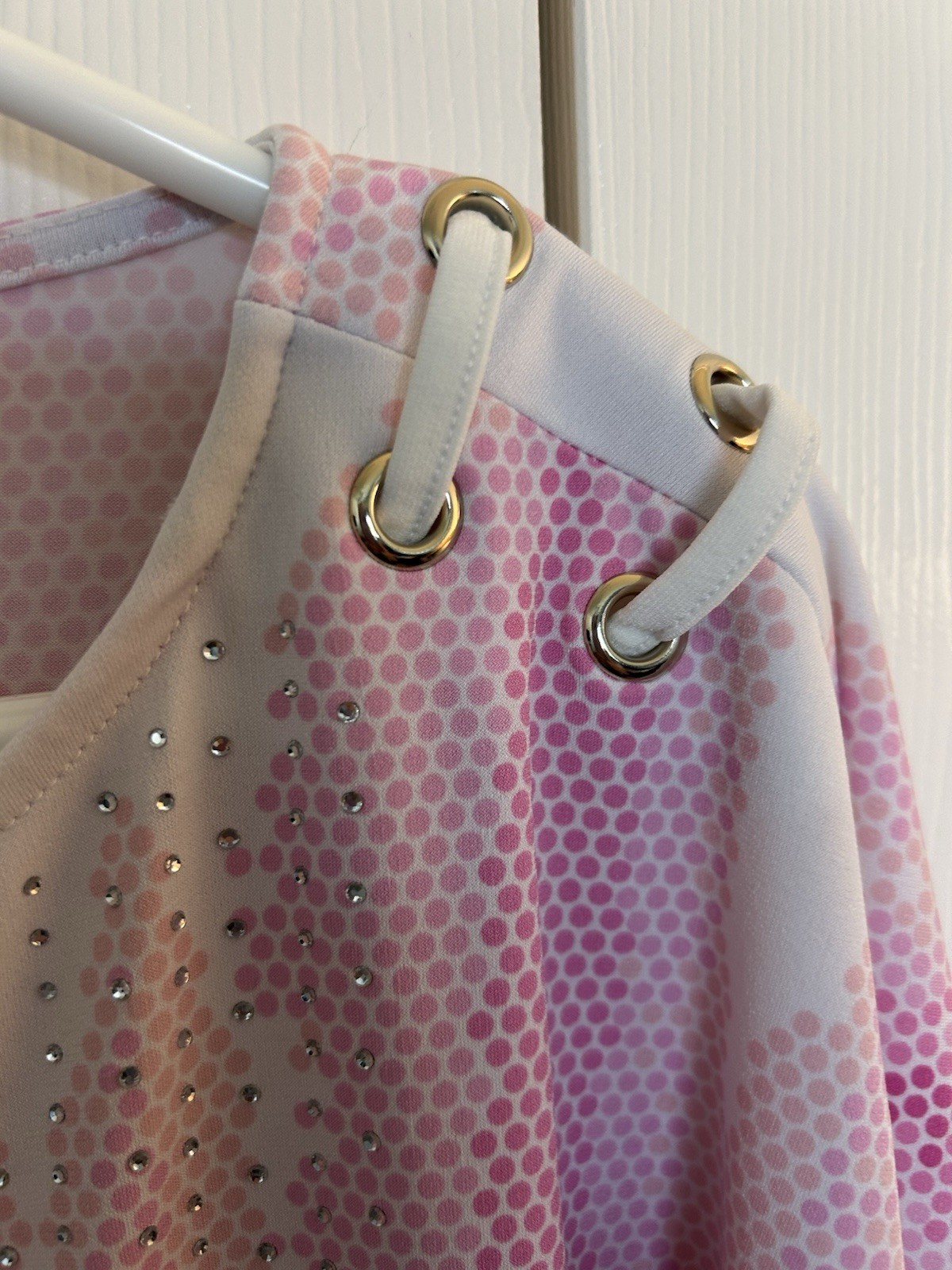 JM Collection Multicolor Pink Top With Rhinestone Accents Size L