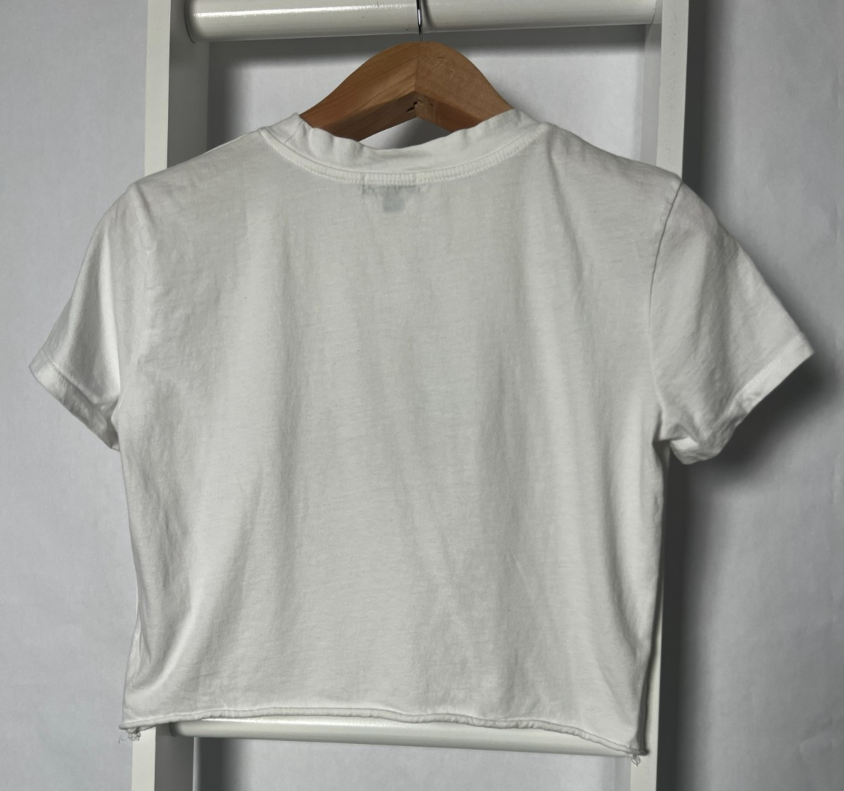 Sunflower Cropped Knit Top Womens S White Black Crew Neck Short Slv Originality