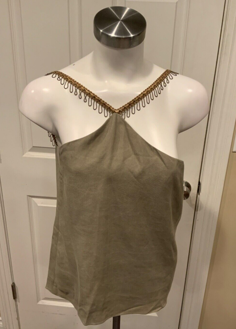 T. Ba Spanish Clothier Axels LTD Asymetric Tencel Top Smoke Gray NWT $275 Size 2