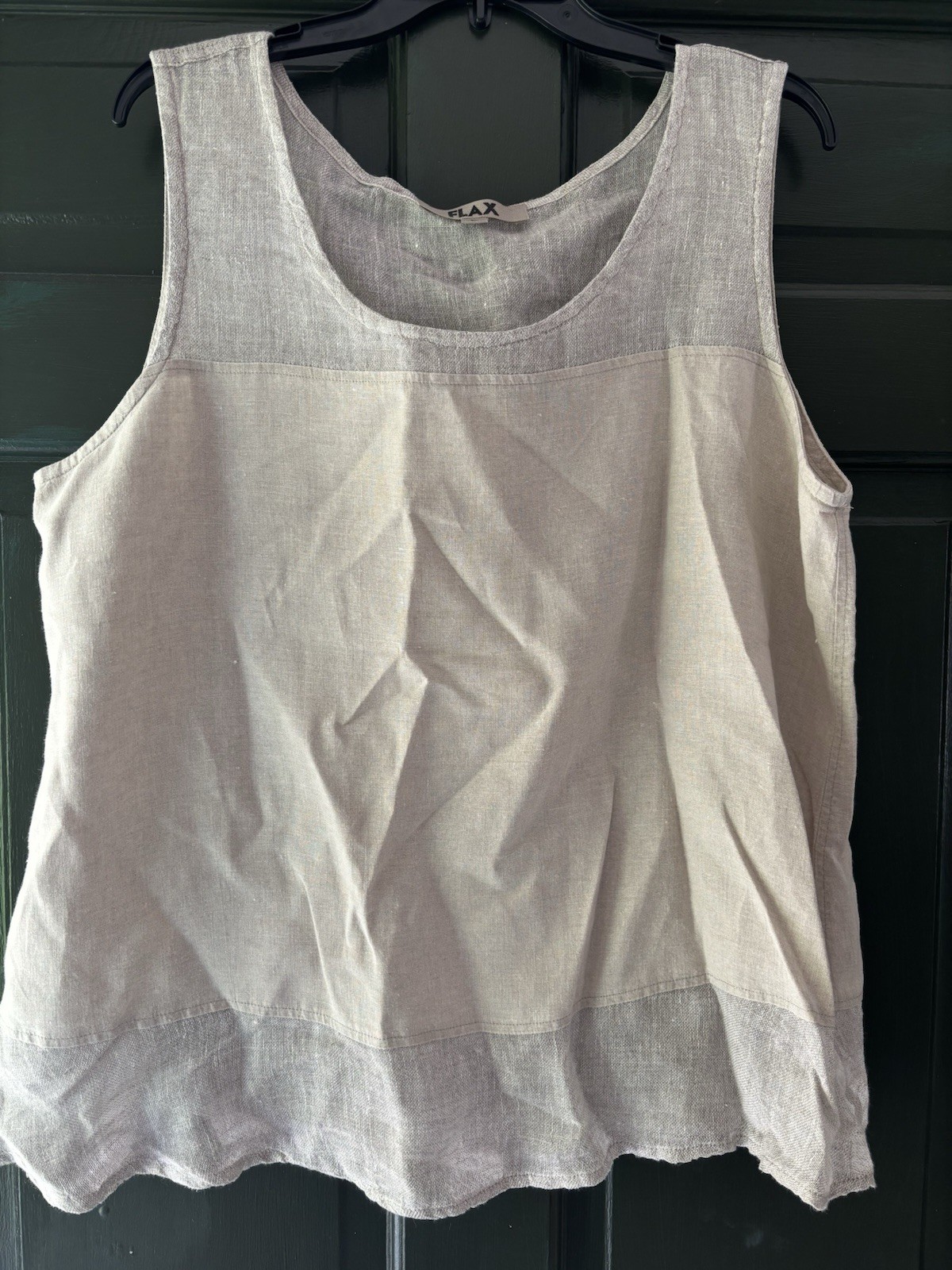 FLAX Brand – 100% Linen Womens Sleeveless Blouse – Size LARGE