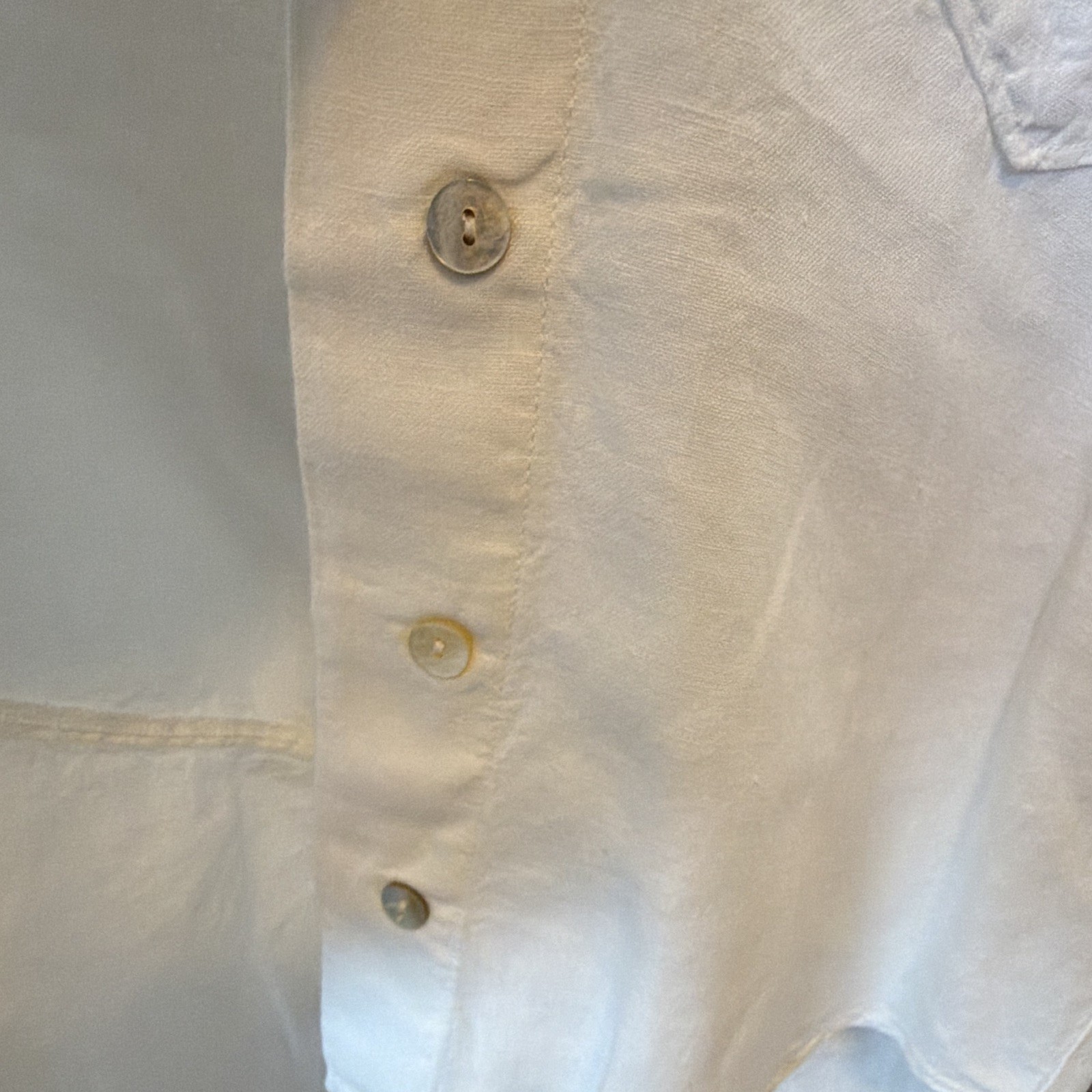 Anthropologie Cloth & Stone White Split-Back Button-Down Linen Shirt size XS