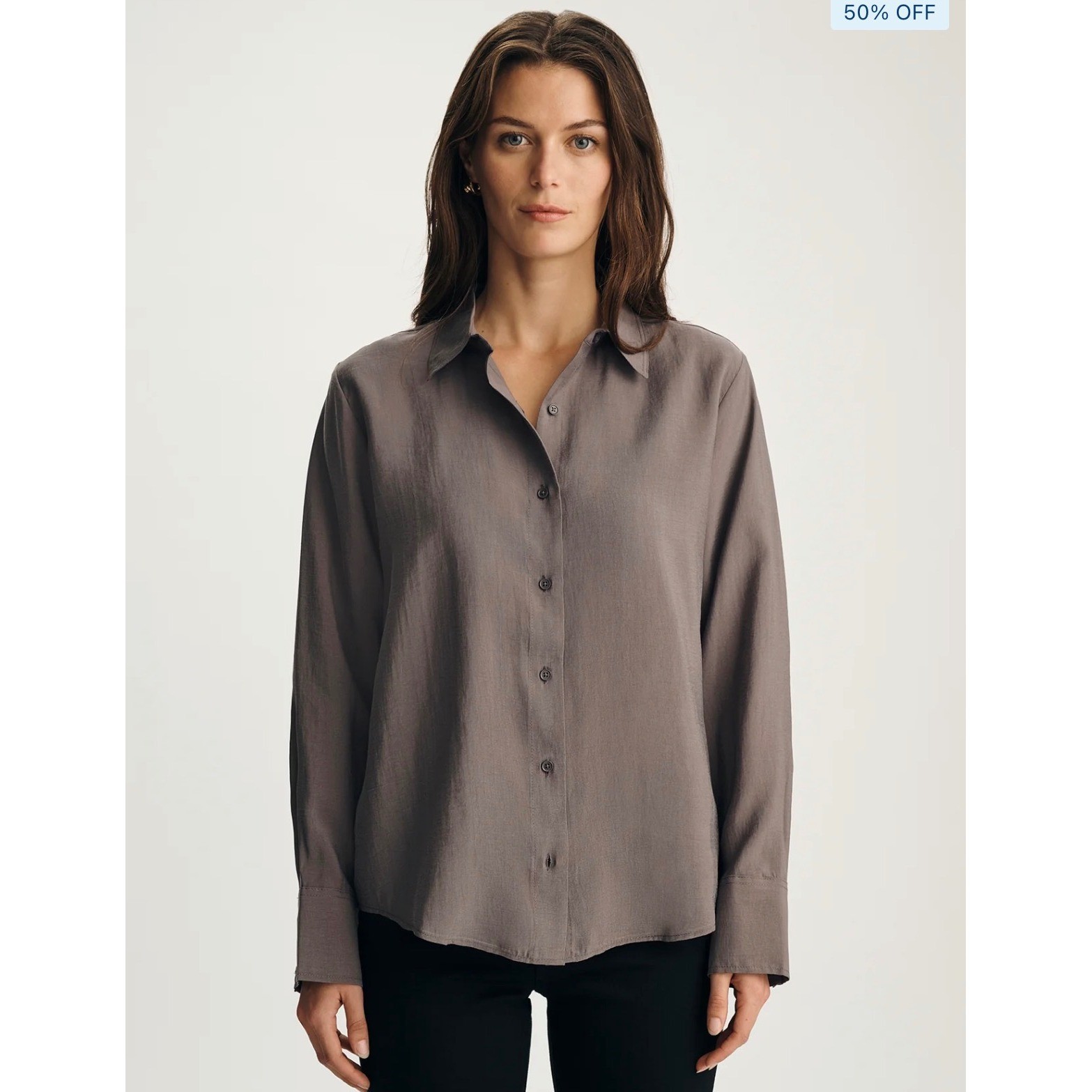 Mavi Edition Womens Brown Tencel Lyocell Button Down Shirt XS M1211271-71603