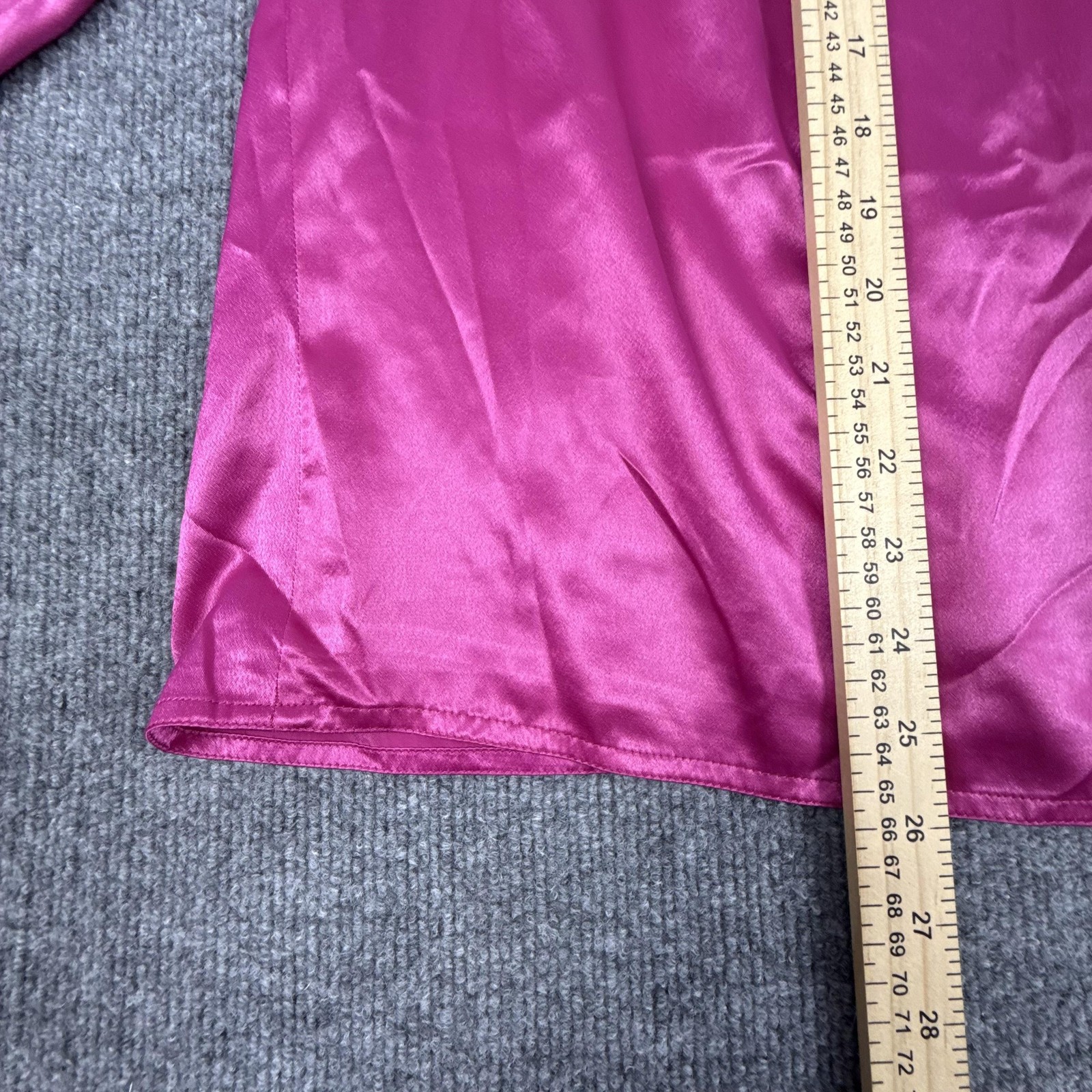 Vintage Nilani Shirt Womens 12 Pink Satin Button Back Long Sleeve Blouse 80s