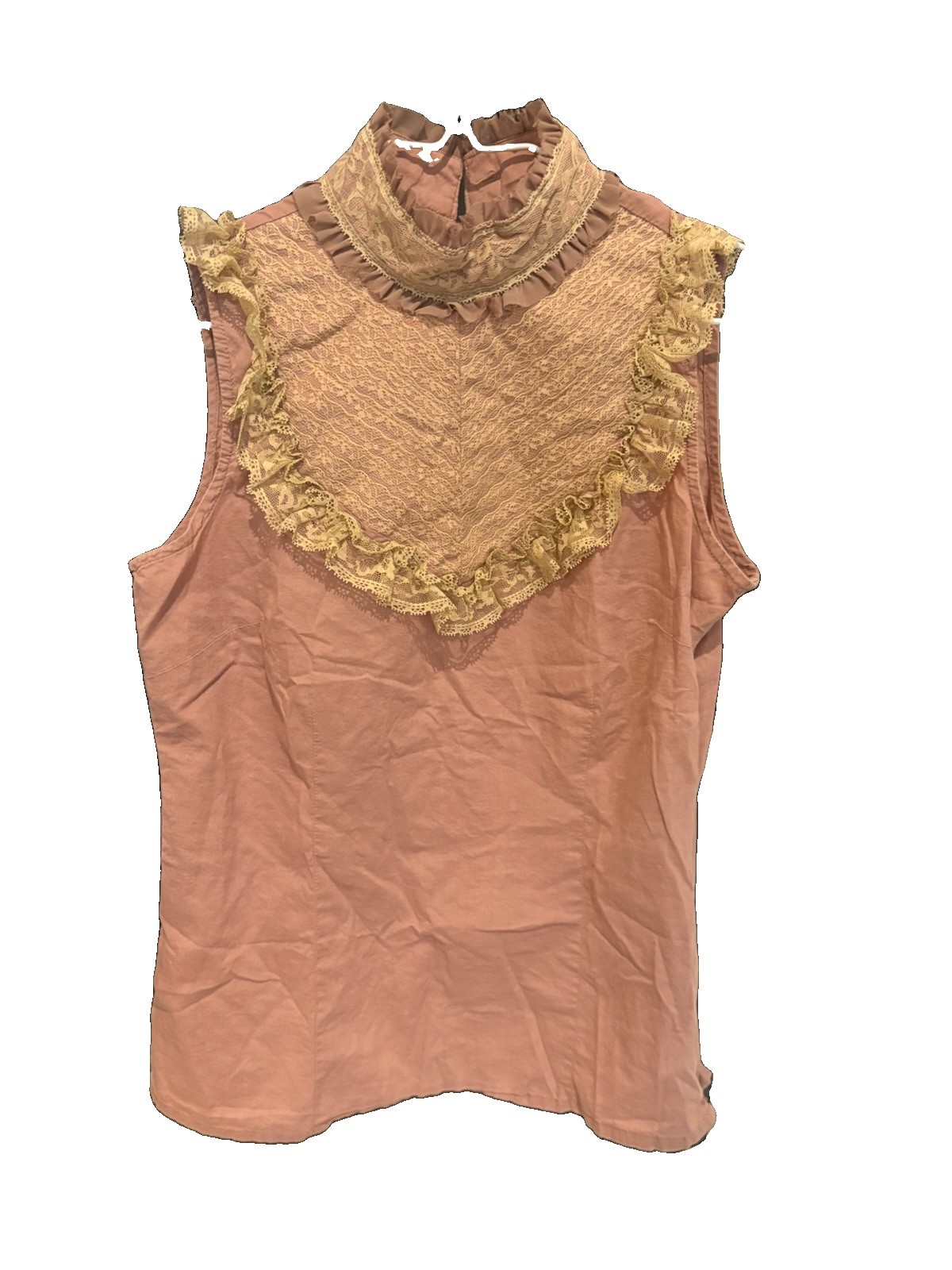 Ladies’ HAZEL Anthropologie Blush Romantic Sleeveless Blouse Lace Medium