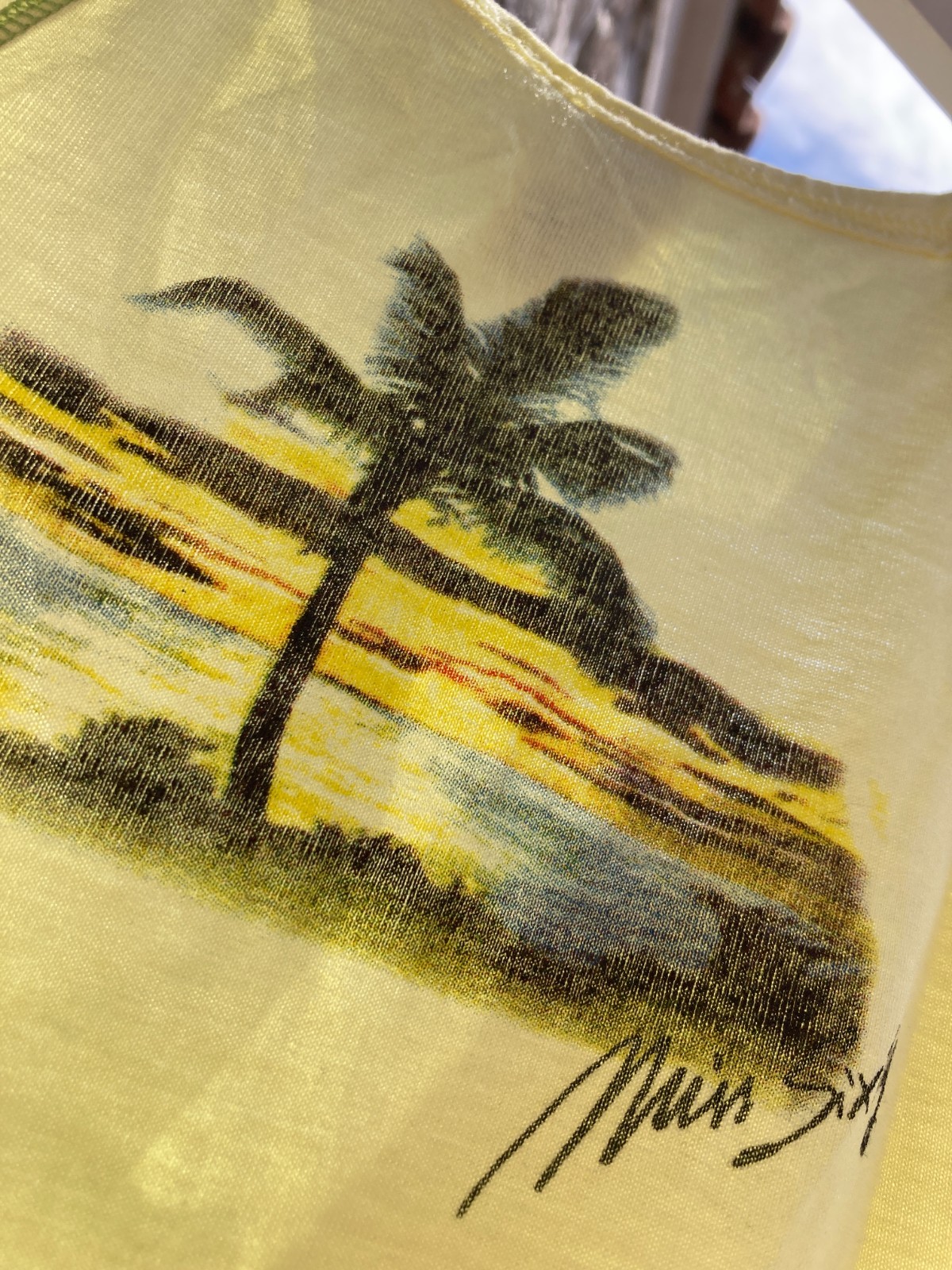 ICONIC ☀️ 2002 MISS SIXTY Florida Graphic Tank Top Y2K Yellow – M – FREE SHIP