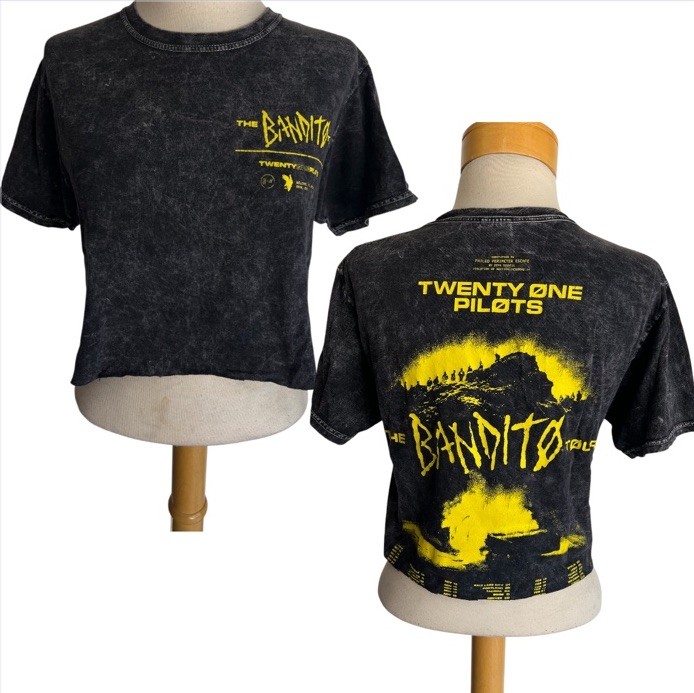 TWENTY ONE PILOTS (2018) Official “The Bandito Tour” Crop Top T-Shirt Size Small
