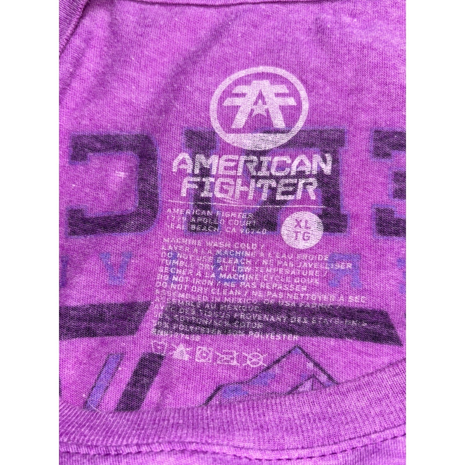 American Fighter Women Purple Snake Graphic T-Shirt XL Overcome All Odds Premium