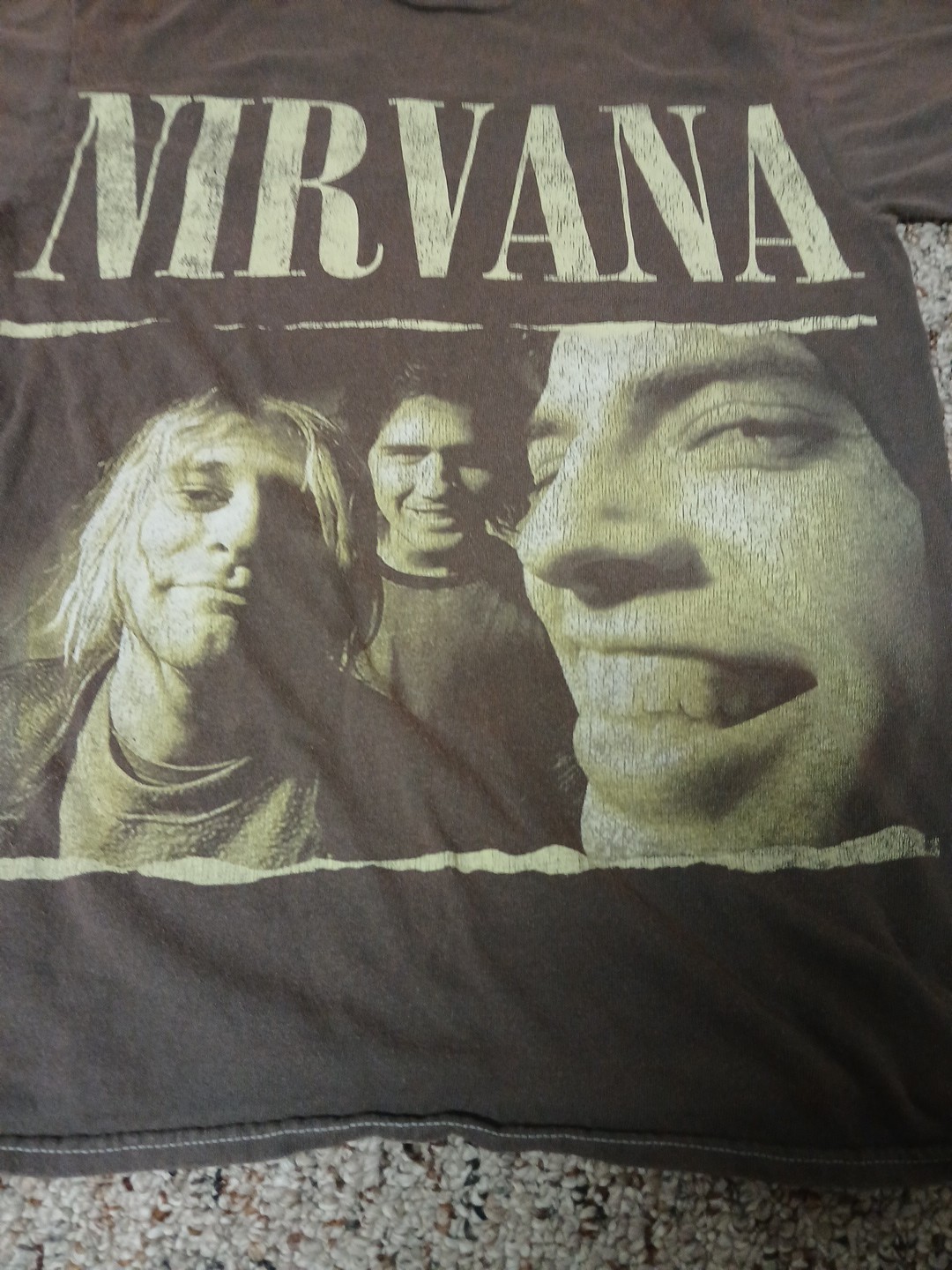 Nirvana Band T-Shirt SMALL Green Kurt Cobain Grunge Pink Rock Skater Distressed