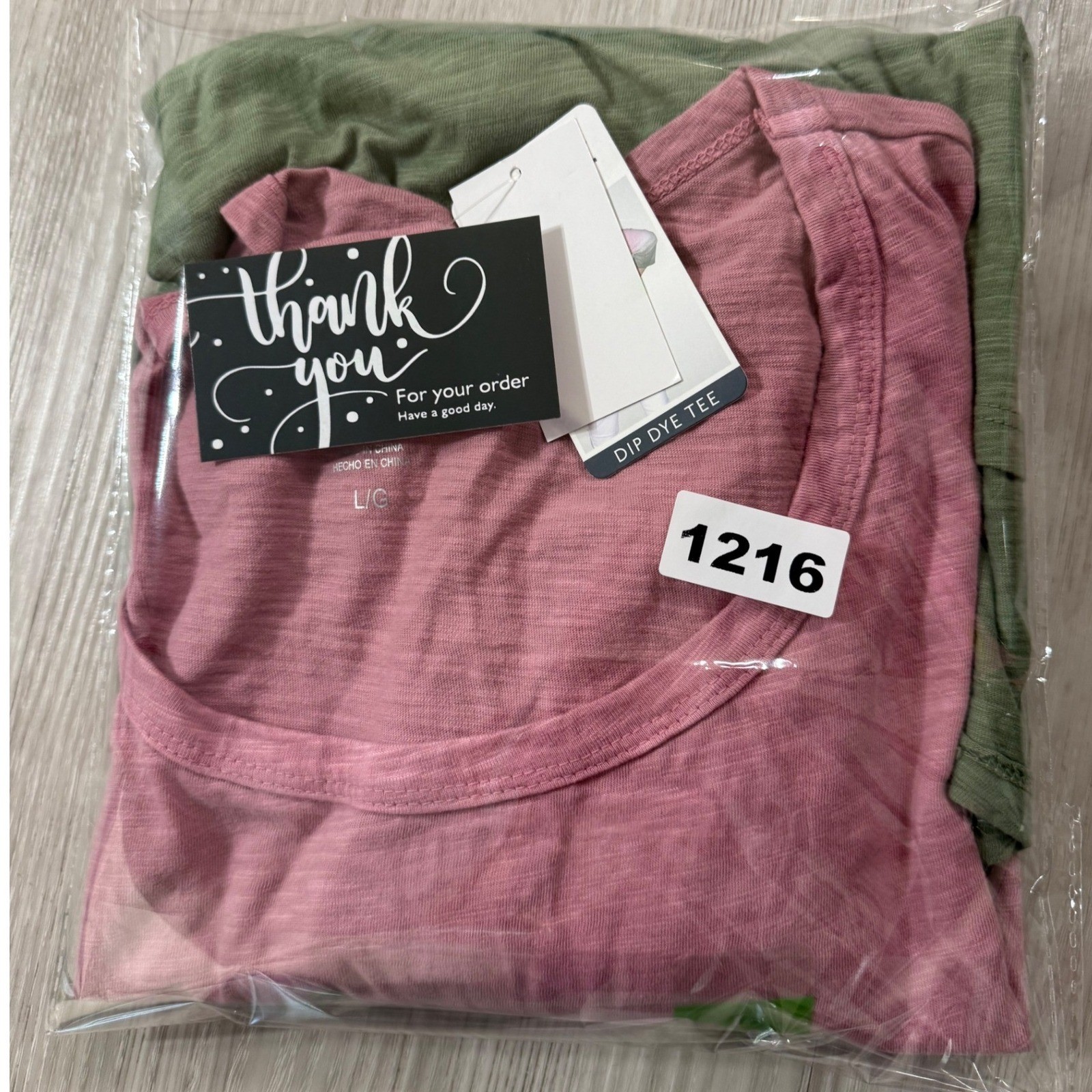 Seven7 Womens Dip Dye Tee Pink Olive Green Ombre Sharkbite Hem Top Size L NWT