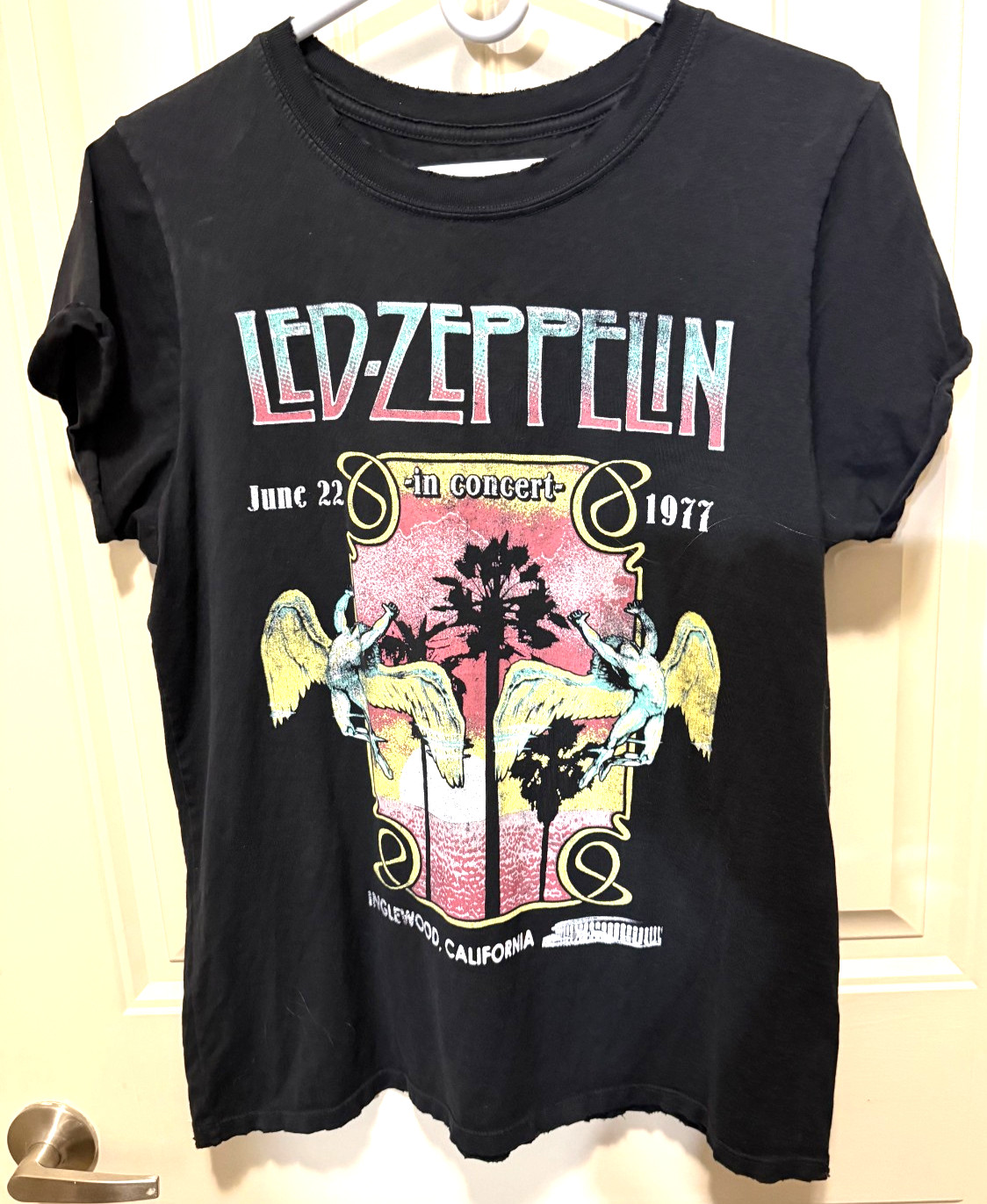 Recycled Karma Led Zeppelin 1971 Graphic Tee T-shirt Band Red Womens Size Medium