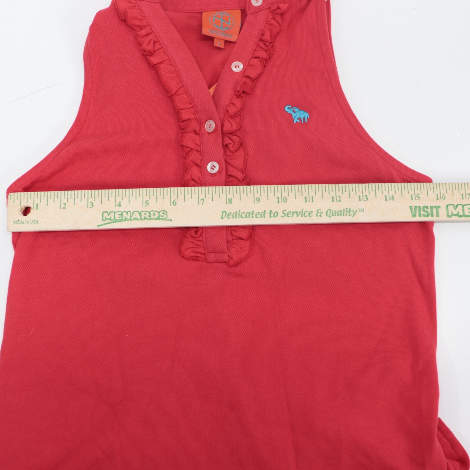 Tracy Negoshian Jennie Red Halter Ruffle Polo Womens Size Small