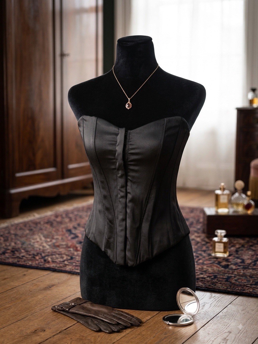 Zara Women’s Black Satin Corset Bustier Top Size S Hook & Eye Front