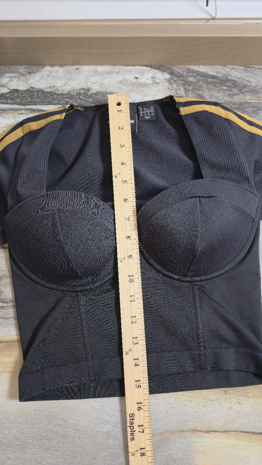 Adidas x IVY PARK Black Structured Knit Bustier Crop Top Women’s M Medium
