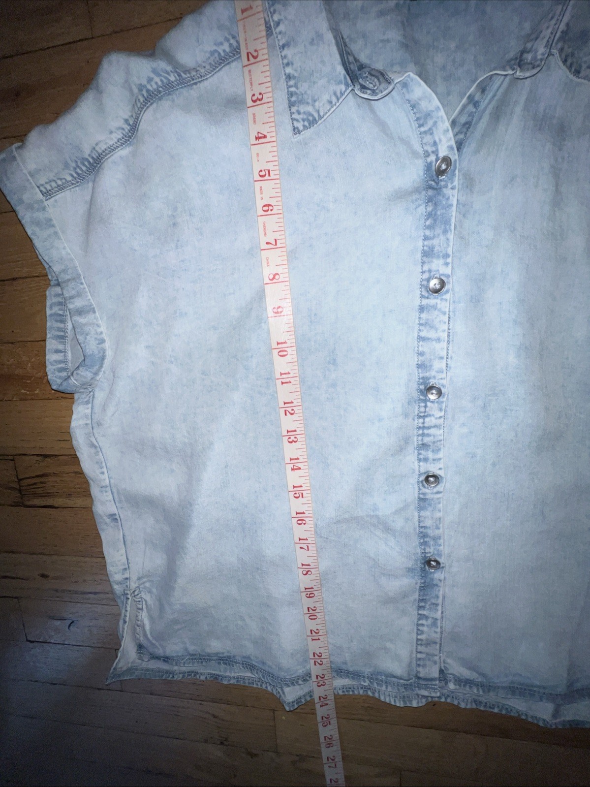 $138 NWT Splendid 100% Lyocell Button Down Blouse Light-Blue Womens LARGE
