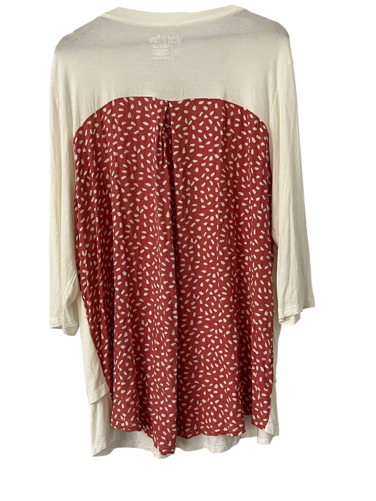 Latched Mama nursing breast feeding tunic top size 3X cream and orange spotted
