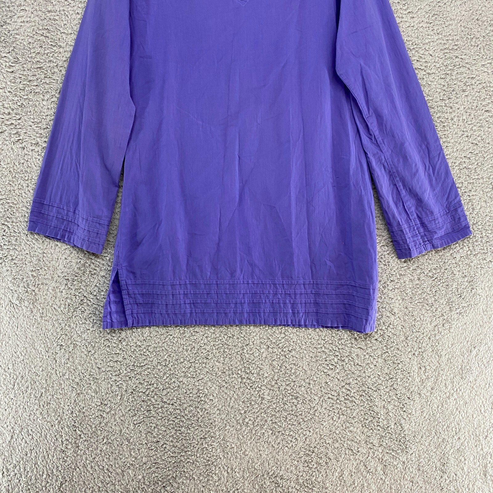 Patagonia Tunic Top Womens 8 Guadalupe Organic Cotton Lawn Purple Popover