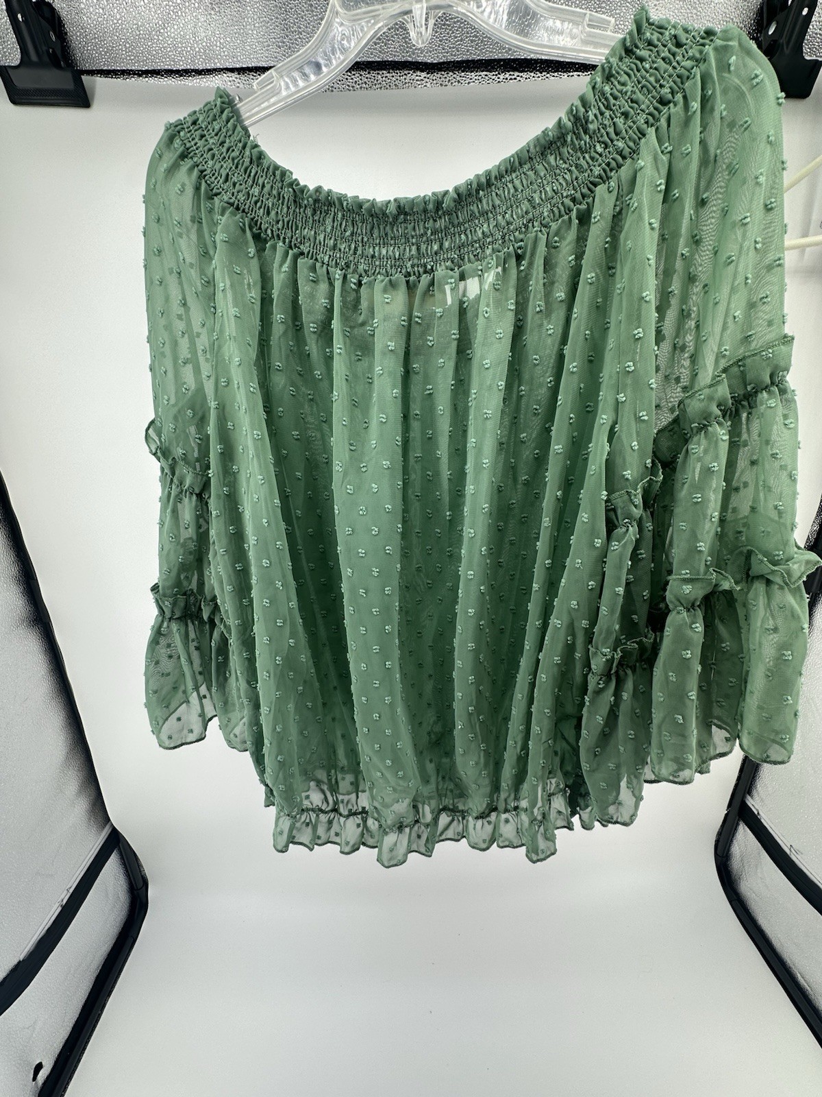 Women’s Green Ninexis 3/4 Sleeve Blouse Size XL Round Neck