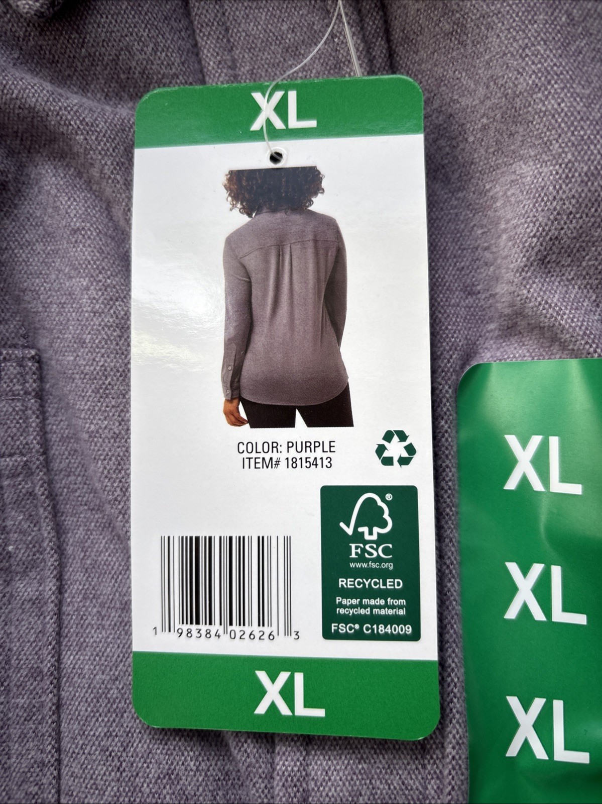 32 Degrees Ladies’ Soft Fleece Button Up Shirt PurpleXL 1815413 Purple NWT