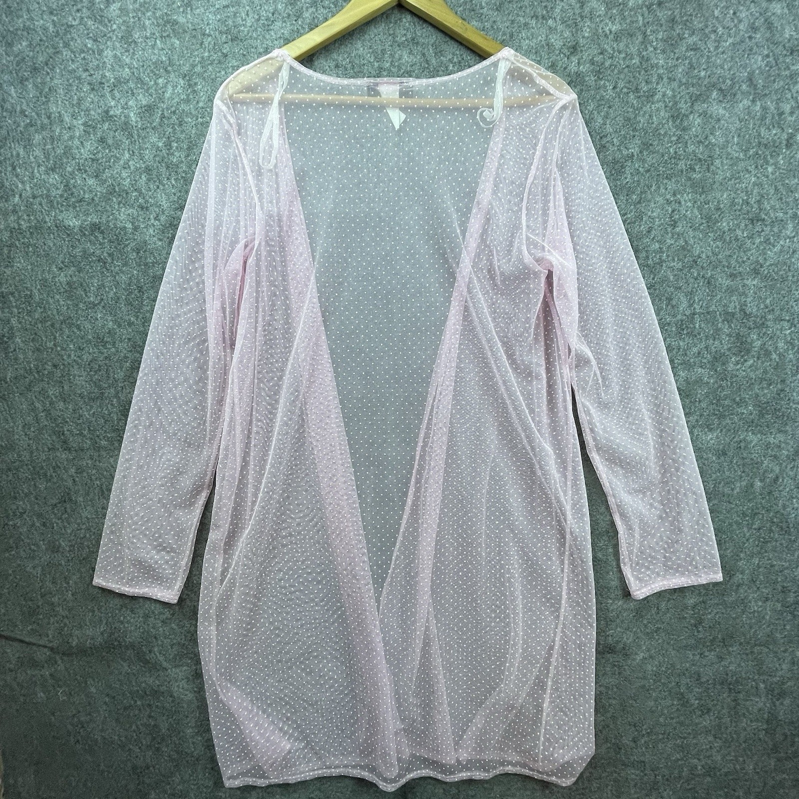 Elizabeth Mesh Coverup Womens Extra Large Pink Sheer Swimsuit Robe Romantic