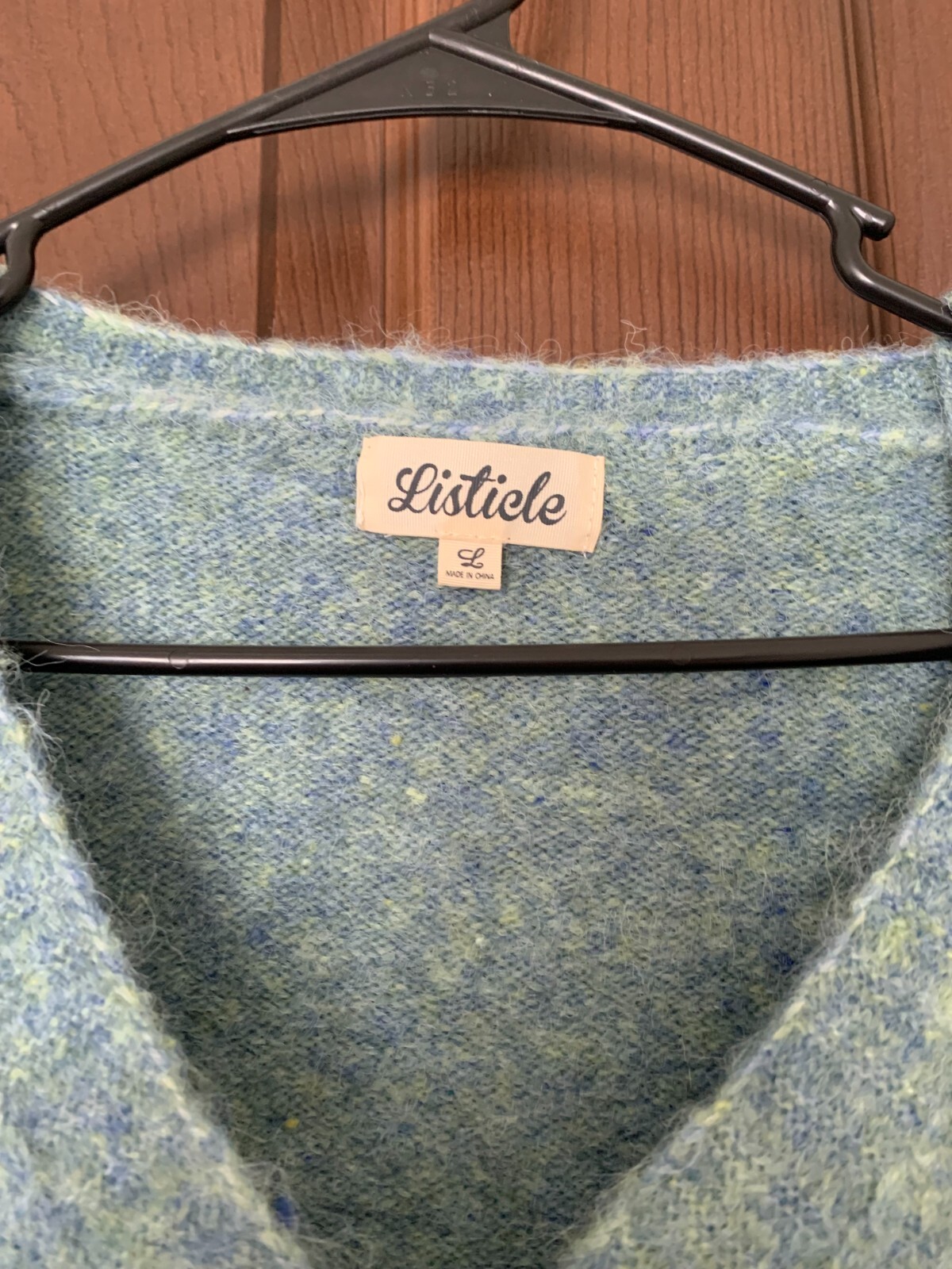 Listicle Women’s Spaghetti Strap Embroidered Cropped Halter & Sweater Blue sz L